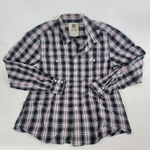 Levi's Western Pearl Snap Shirt Men's Medium 100% Cotton‎ Button Up WPL 423